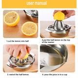 Stainless Steel Lemon Squeezer Citrus Juicer Handheld Press Orange Juice Squeezing Tool with Bowl Storage Container