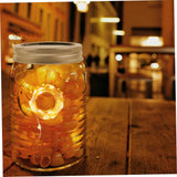 LED Outdoor Solar Mason Jar Light Lid Waterproof Flame Solar Fairy String Lids for Normal Jars 6.6 Feet
