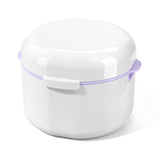2 pcs Denture Storage Box Denture Cleaner Container Denture Retainer Case Portable Double Layer Hollow Drain Braces Box