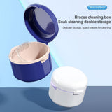 2 pcs Denture Storage Box Denture Cleaner Container Denture Retainer Case Portable Double Layer Hollow Drain Braces Box In Australia - Darrahopens
