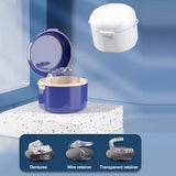 2 pcs Denture Storage Box Denture Cleaner Container Denture Retainer Case Portable Double Layer Hollow Drain Braces Box In Australia - Darrahopens