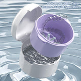 2 pcs Denture Storage Box Denture Cleaner Container Denture Retainer Case Portable Double Layer Hollow Drain Braces Box