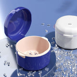 2 pcs Denture Storage Box Denture Cleaner Container Denture Retainer Case Portable Double Layer Hollow Drain Braces Box