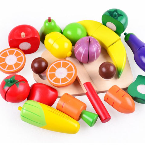 15pcs Play Food for Kids Kitchen Cutting Fruits Toys for Toddlers Pretend Vegetables Gift for Boys Girls Educational Toys