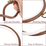 4 Inch Rubber Hoops Ring Plastic Cross Stitch Supplies, Round Imitated Wood Display Frame Kits for Art Craft Sewing