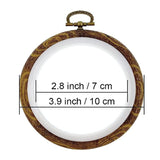 4 Inch Rubber Hoops Ring Plastic Cross Stitch Supplies, Round Imitated Wood Display Frame Kits for Art Craft Sewing