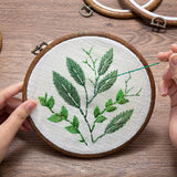 4 Inch Rubber Hoops Ring Plastic Cross Stitch Supplies, Round Imitated Wood Display Frame Kits for Art Craft Sewing