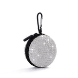 Earphone Case Earbuds Small Carrying Cases Bling Rhinestone Crystal Portable Headphone Organizer Storage Pouch Bag with Carabiner In Australia - Darrahopens