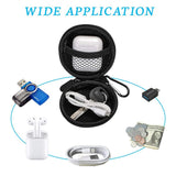 Earphone Case Earbuds Small Carrying Cases Bling Rhinestone Crystal Portable Headphone Organizer Storage Pouch Bag with Carabiner
