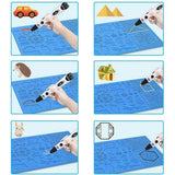 Multi-Function 3D Print Silicone Drawing Mat with 2 Finger Caps - 16.4 x 10.9 Inch 3D Mat with Animal Patterns