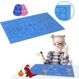 Multi-Function 3D Print Silicone Drawing Mat with 2 Finger Caps - 16.4 x 10.9 Inch 3D Mat with Animal Patterns In Australia - Darrahopens