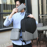 Fashion Backpack Three Piece Color Computer Business Bag Shoulder Men's Hiking Water (Grey, 30X10X41CM)