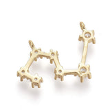 3 pcs Brass Pendants 2-hole Zodiac Sign Connector Charms Lucky Constellation Dangle Charms for Jewelry Making DIY Crafts