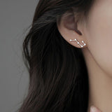 Sterling Silver Star Dangle Earrings for Women Long Dangle Earrings Chain Dipper Crawler Earrings Tassel