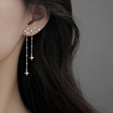 Sterling Silver Star Dangle Earrings for Women Long Dangle Earrings Chain Dipper Crawler Earrings Tassel