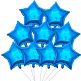 Blue Star Shape Foil Balloon, 10pcs Big Mylar Helium Balloons for Birthday Party Wedding Party Decoration 24 Inch In Australia - Darrahopens