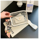 Clear Crossbody Bag Stadium Approved Clear Shoulder Purse with Adjustable Strap Wristlet Clutch for Concert Sports