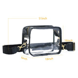 Clear PVC Crossbody Bag Stadium Approved Transparent Shoulder Phone Purse with Wide Strap for Sports Concerts