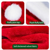Red Christmas Velvet Santa Hat, Unisex Xmas Holiday Santa Hat with Classic Comfortable Fur Christmas Accessories New Years In Australia - Darrahopens
