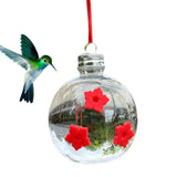 Light Bulb Hummingbird Feeder - Pet Bird Feeders, Bird Feeder with 3 Flower Ports | Clear Bulb Hummingbird Hangings