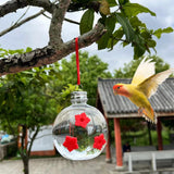 Light Bulb Hummingbird Feeder - Pet Bird Feeders, Bird Feeder with 3 Flower Ports | Clear Bulb Hummingbird Hangings