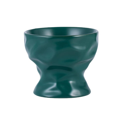 Ceramic Raised Cat Bowl, Elevated Pet Food Bowl for Small Dog, Cute Cat Dish , Wrinkle Texture Safe Puppy Feeding Set Supplies