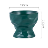 Ceramic Raised Cat Bowl, Elevated Pet Food Bowl for Small Dog, Cute Cat Dish , Wrinkle Texture Safe Puppy Feeding Set Supplies