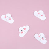 4PCS Cloud Shaped Hooks,Wall Mounted Key Holder Self-Adhesive Hook Rack Cute Coat Hook for Bathroom, White