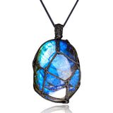 Black Healing Stones Necklace,Healing Crystal Necklace for Women Men Natural Gemstone Necklace Pendant Wrap Braid In Australia - Darrahopens