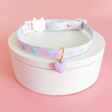 4 different colored Breakaway Cat Collar(S),Pendant Kitten Collar Cute Cat Collar with heart-shaped Ideal for Cats