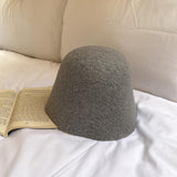 grey Vintage Bucket Hat Women Winter Fisherman Hats Hip Hop Caps Fashion Flat Hats for women and teens M（56-58cm）