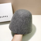 grey Vintage Bucket Hat Women Winter Fisherman Hats Hip Hop Caps Fashion Flat Hats for women and teens M（56-58cm）
