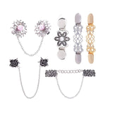 Six piece set Sweater/Collar Clip with Chain-Vintage Look Dress/Blouse/Cardigan weddings, galas, or to spice up a casual outfi