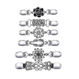 6 Pieces silvery Vintage Shirt Dress Cardigan Clip, Waist Clip for Women, Sweater Shawl Brooch Jacket Clip for Clothing