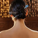 blue Vintage Hair Stick With Calla Chinese Traditional Style Fashion Hair Chopsticks Hairpin (15cm in length) In Australia - Darrahopens