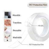 Transparent Strong Washable Adhesive Traceless Gel Tape,Removable and Reusable Sticky Anti Slip Tape for Home,(9.84 FT) In Australia - Darrahopens