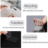 Transparent Strong Washable Adhesive Traceless Gel Tape,Removable and Reusable Sticky Anti Slip Tape for Home,(9.84 FT)