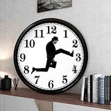 Ministry of Silly Walks Watch Time Clocks for Employees Small Business Creative Wall Clock Clock, Ministry  (Black)
