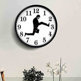 Ministry of Silly Walks Watch Time Clocks for Employees Small Business Creative Wall Clock Clock, Ministry  (Black)