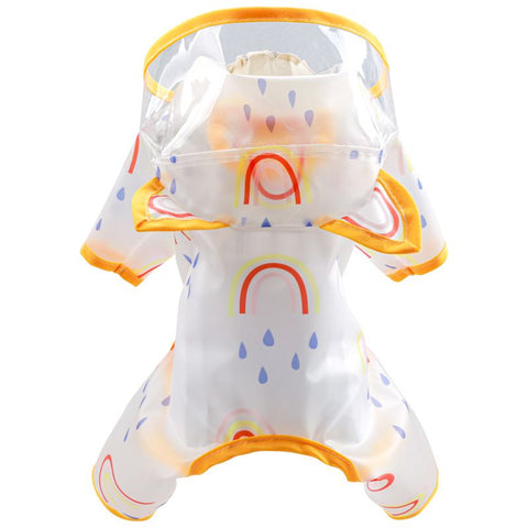 Dog Rainbow Raincoat Light Rain Jacket Waterproof Cats Pet Puppy Clear Transparen Coat with Hoodie Raincoat Rainwear In Australia - Darrahopens