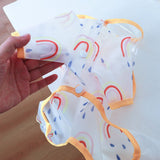 Dog Rainbow Raincoat Light Rain Jacket Waterproof Cats Pet Puppy Clear Transparen Coat with Hoodie Raincoat Rainwear