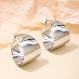 Earrings Vintage Thick U/C Shape Hypoallergenic SILVER Plated Geometric  Earrings Jewelry for african Girls Women Wedding （2pcs）