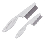 Pet Comb White Dog Cat Flea Comb Pet Grooming Comb Stainless Steel Pin Pet Hair Cleaning Tool （2Pcs White）