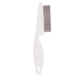Pet Comb White Dog Cat Flea Comb Pet Grooming Comb Stainless Steel Pin Pet Hair Cleaning Tool （2Pcs White）