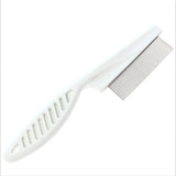 Pet Comb White Dog Cat Flea Comb Pet Grooming Comb Stainless Steel Pin Pet Hair Cleaning Tool （2Pcs White）