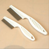 Pet Comb White Dog Cat Flea Comb Pet Grooming Comb Stainless Steel Pin Pet Hair Cleaning Tool （2Pcs White）
