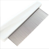 Pet Comb White Dog Cat Flea Comb Pet Grooming Comb Stainless Steel Pin Pet Hair Cleaning Tool （2Pcs White）