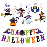 Halloween Hanging Swirl Banner Set Bat Witch Skull Spider Ghost Spiral Happy Halloween Party Decoration Kit In Australia - Darrahopens