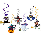 Halloween Hanging Swirl Banner Set Bat Witch Skull Spider Ghost Spiral Happy Halloween Party Decoration Kit
