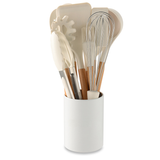Kitchen Cooking Utensils Set,11pcs Non-Stick Silicone Cooking Kitchen Utensils Spatula Set with Holder, Wooden Handle Silicone In Australia - Darrahopens